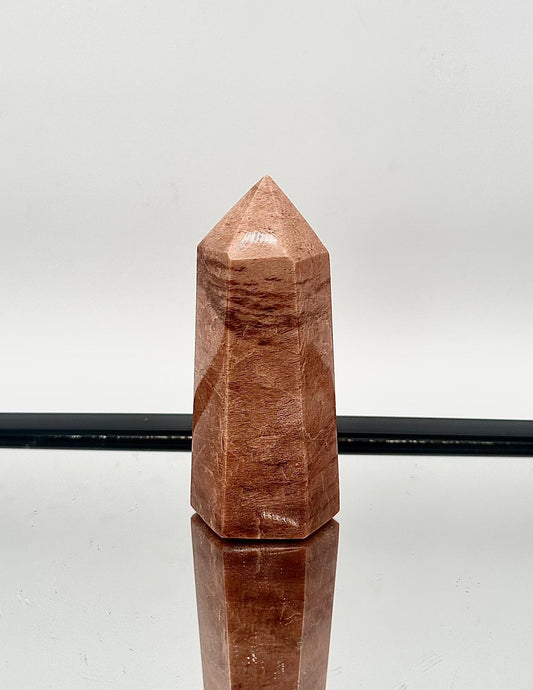 Peach Moonstone Crystal Prism Tower #10