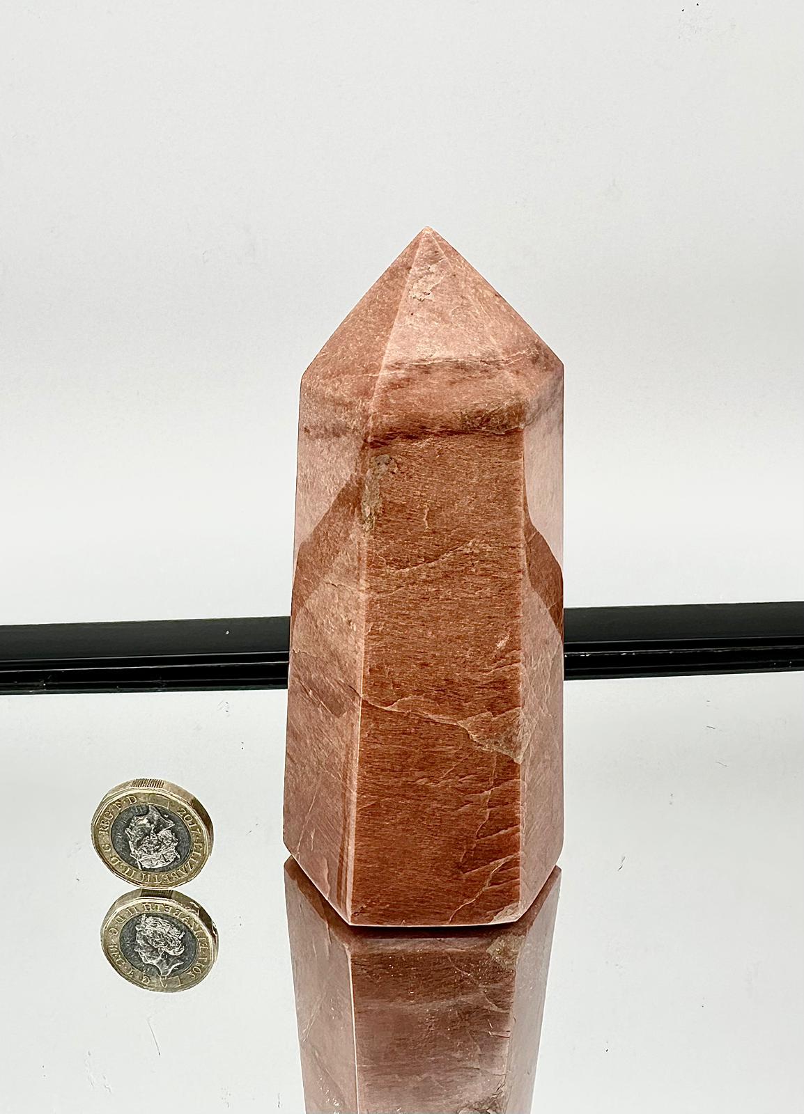 Peach Moonstone Crystal Prism Tower #10