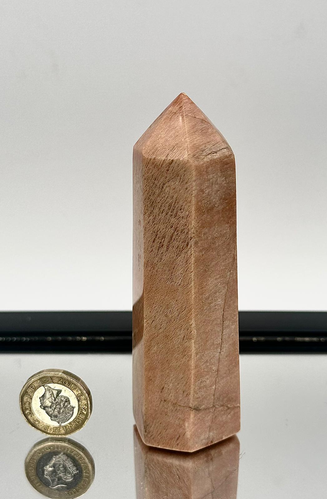 Peach Moonstone Crystal Prism Tower #11