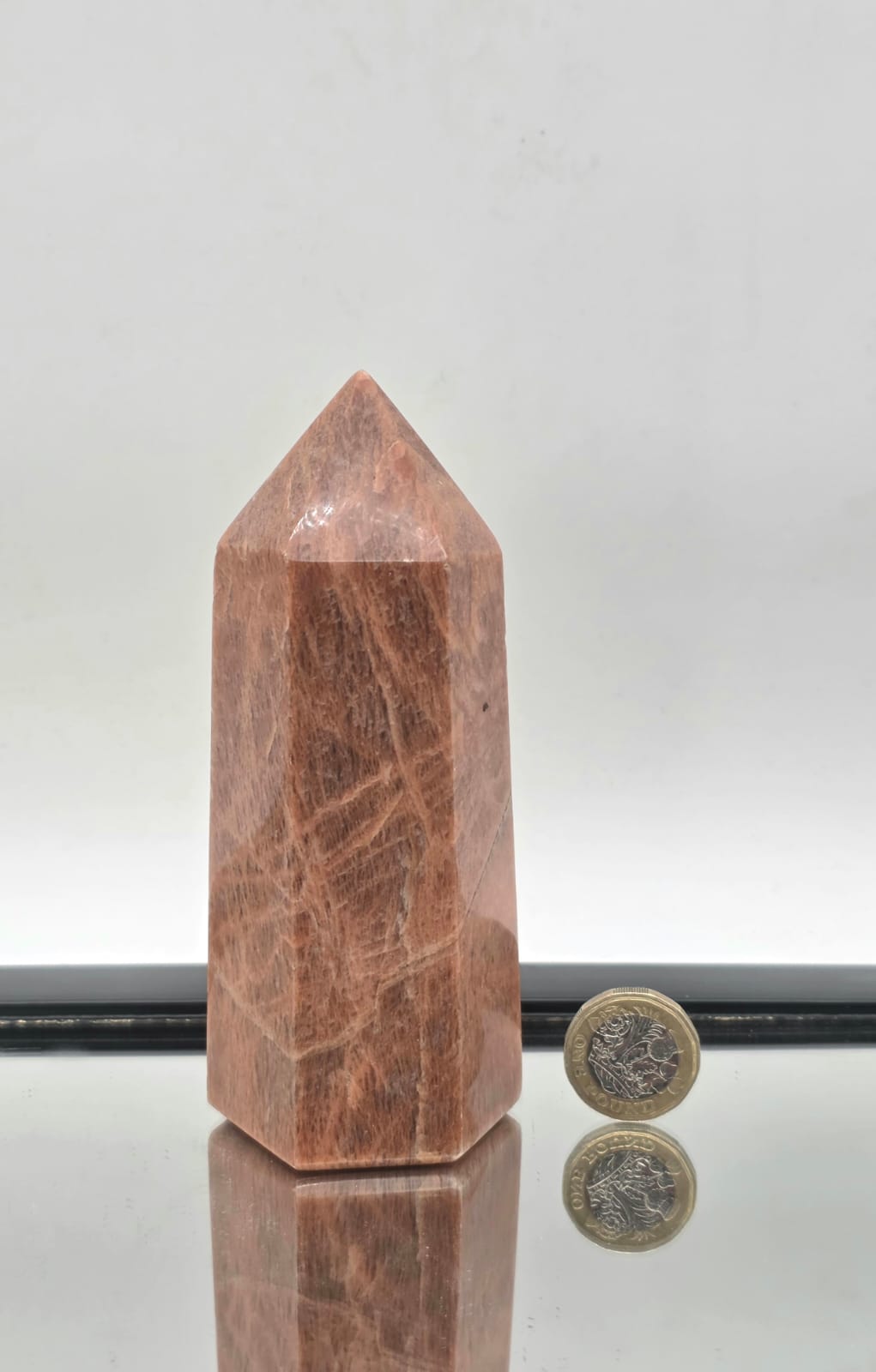 Peach Moonstone Crystal Tower #13