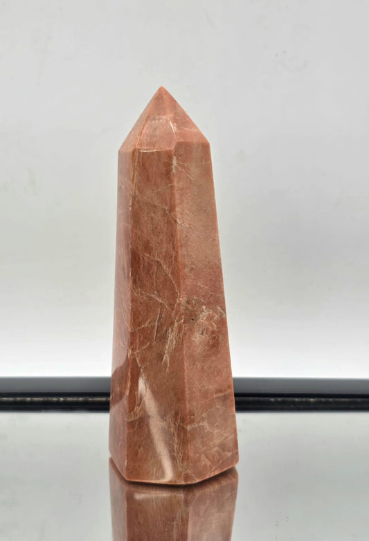 Peach Moonstone Crystal Prism Tower #14