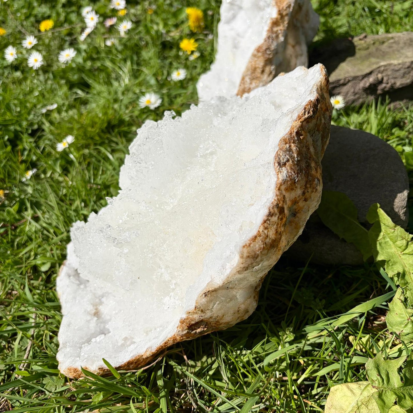 Extra Large Quartz & Selenite Crystal Geode – Natural Formation, Morocco