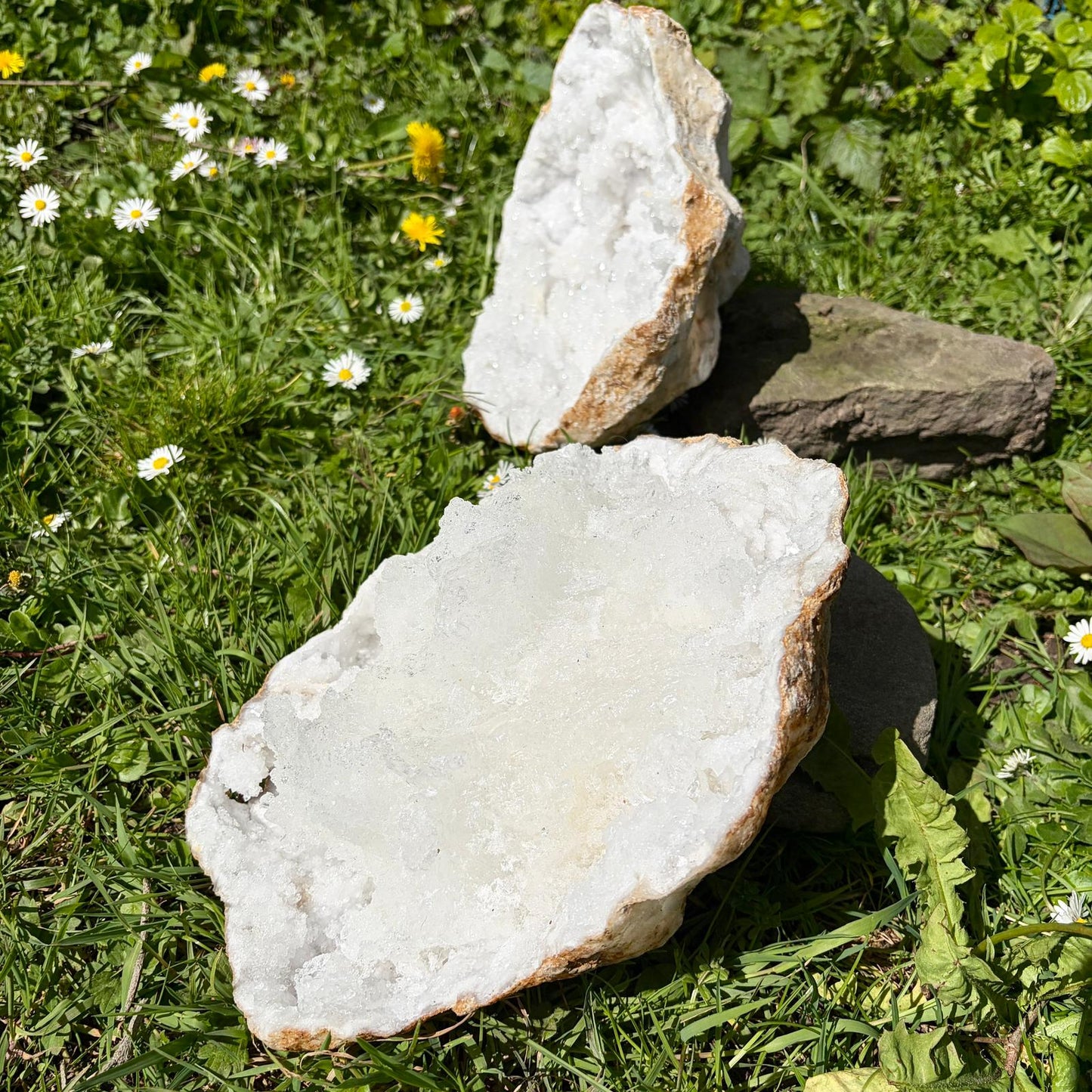 Extra Large Quartz & Selenite Crystal Geode – Natural Formation, Morocco
