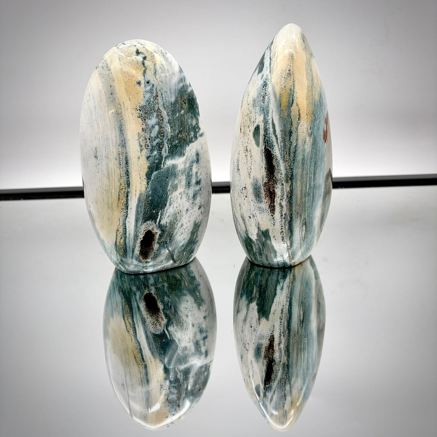 Ocean Jasper Freeform Pair – Matching Crystal Decor #3