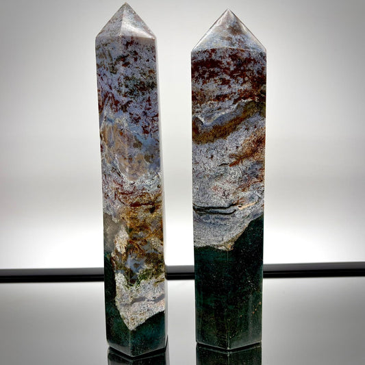 Ocean Jasper Tower Pair – Matching Crystal Decor #1