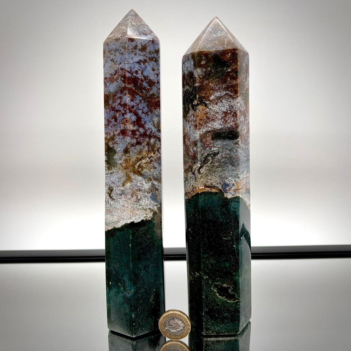 Ocean Jasper Tower Pair – Matching Crystal Decor #1