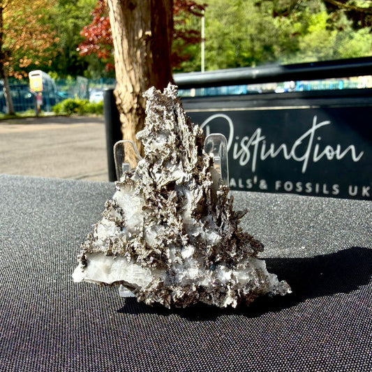 Natural Native Silver on Calcite Matrix | Collectors Mineral Specimen (B1 #2)
