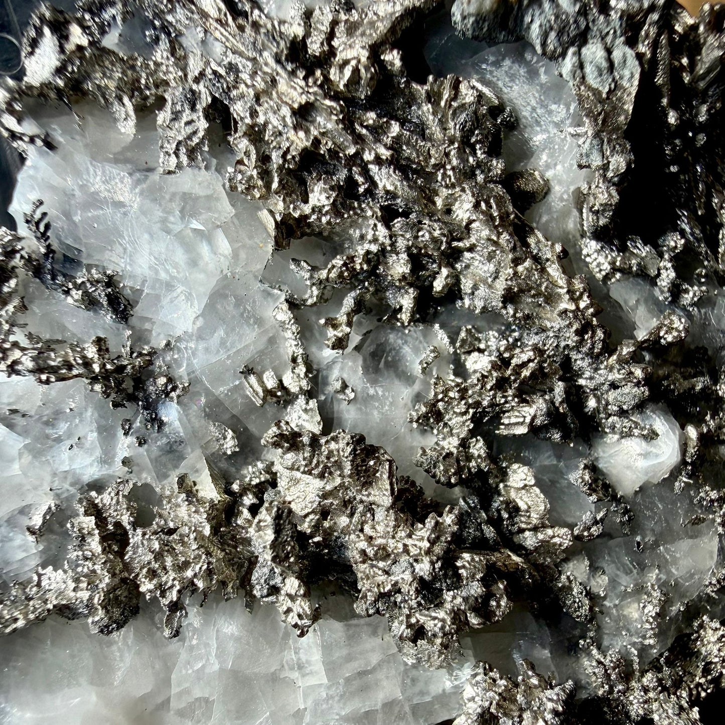Natural Native Silver on Calcite Matrix | Collectors Mineral Specimen (B1 #2)