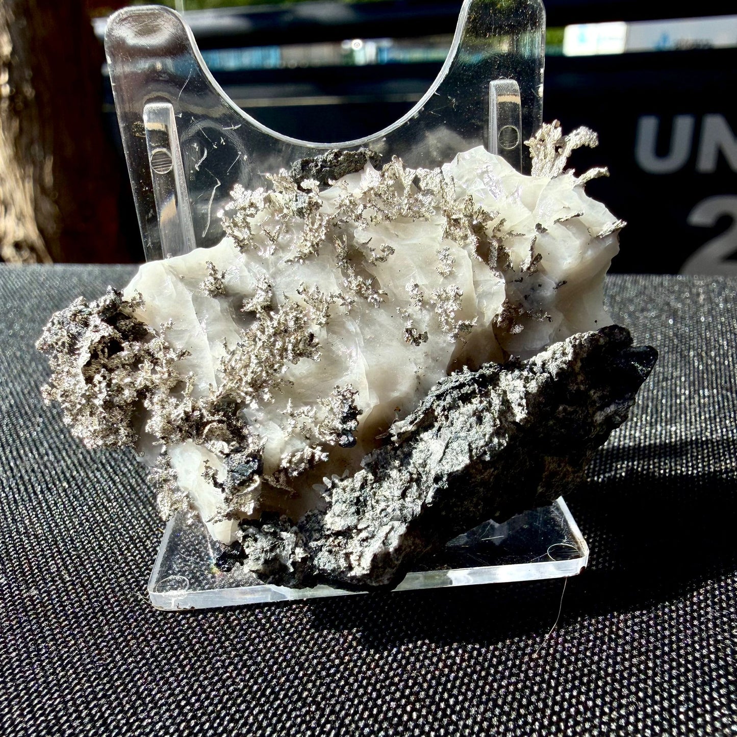 Natural Native Silver on Calcite Matrix | Collectors Mineral Specimen (B1 #3)