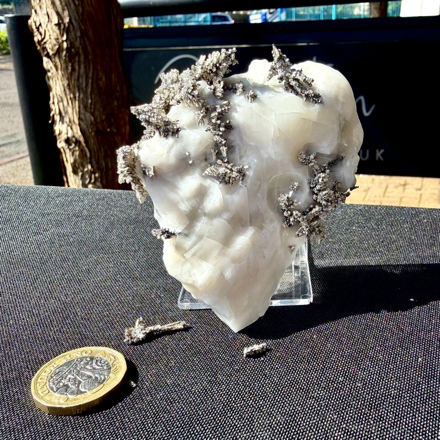Natural Native Silver on Calcite Matrix | Collectors Mineral Specimen (B1 #4)
