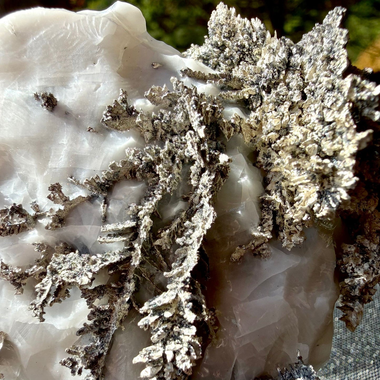 Natural Native Silver on Calcite Matrix | Collectors Mineral Specimen (B1 #4)