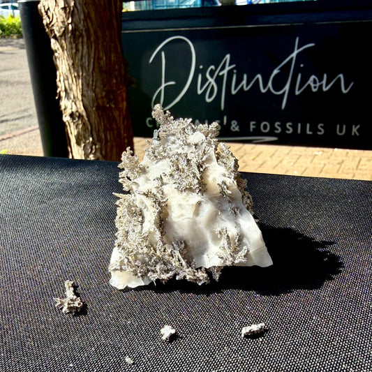 Natural Native Silver on Calcite Matrix | Collectors Mineral Specimen (B1 #5)