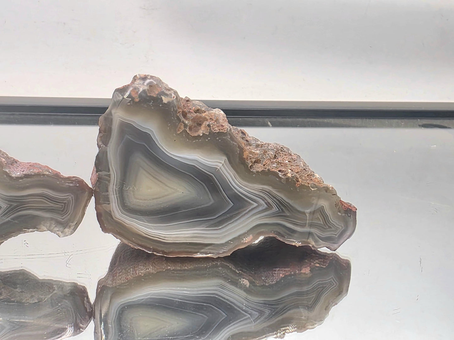black and grey Malawi agate pair