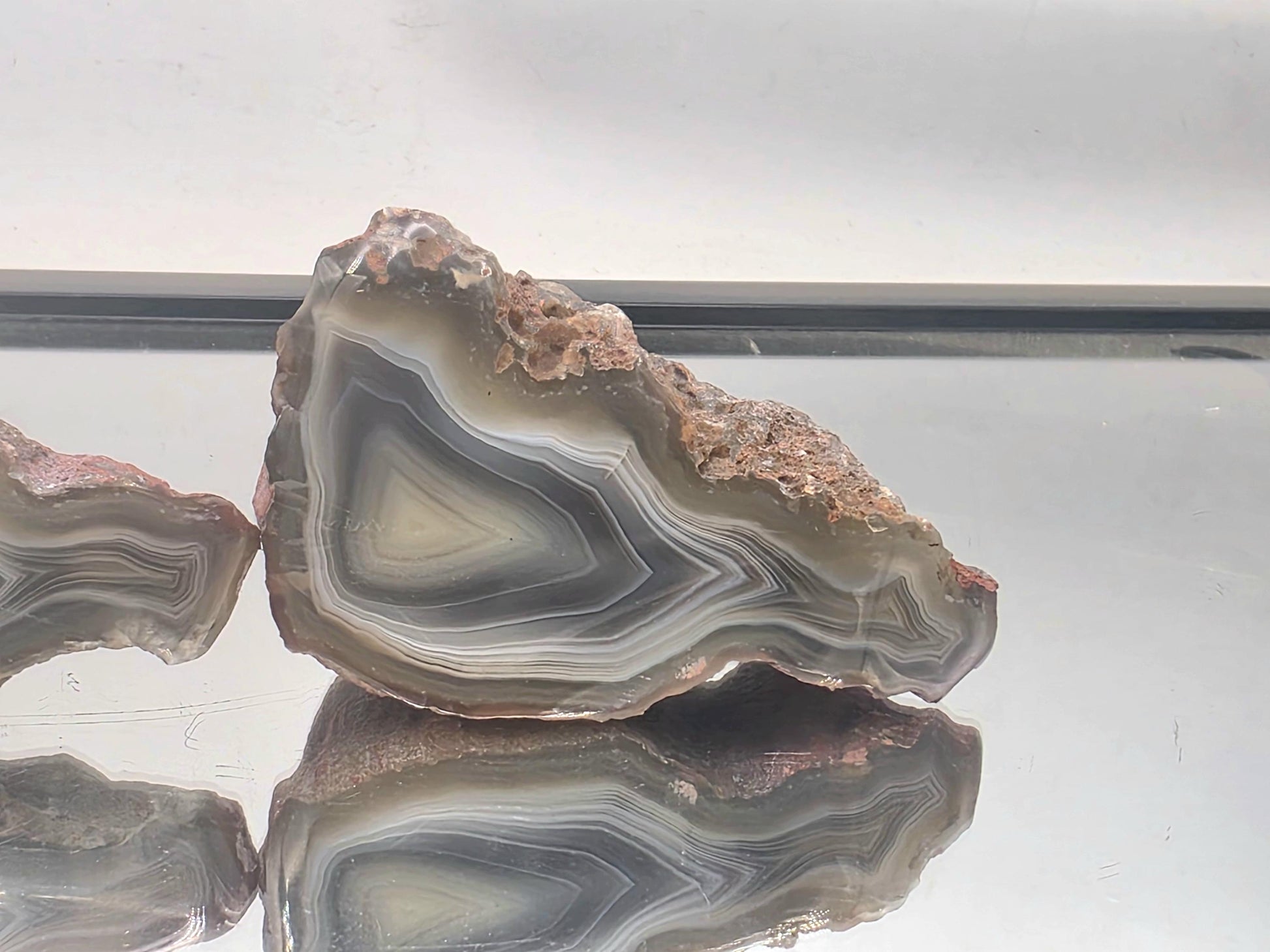 black and grey Malawi agate pair