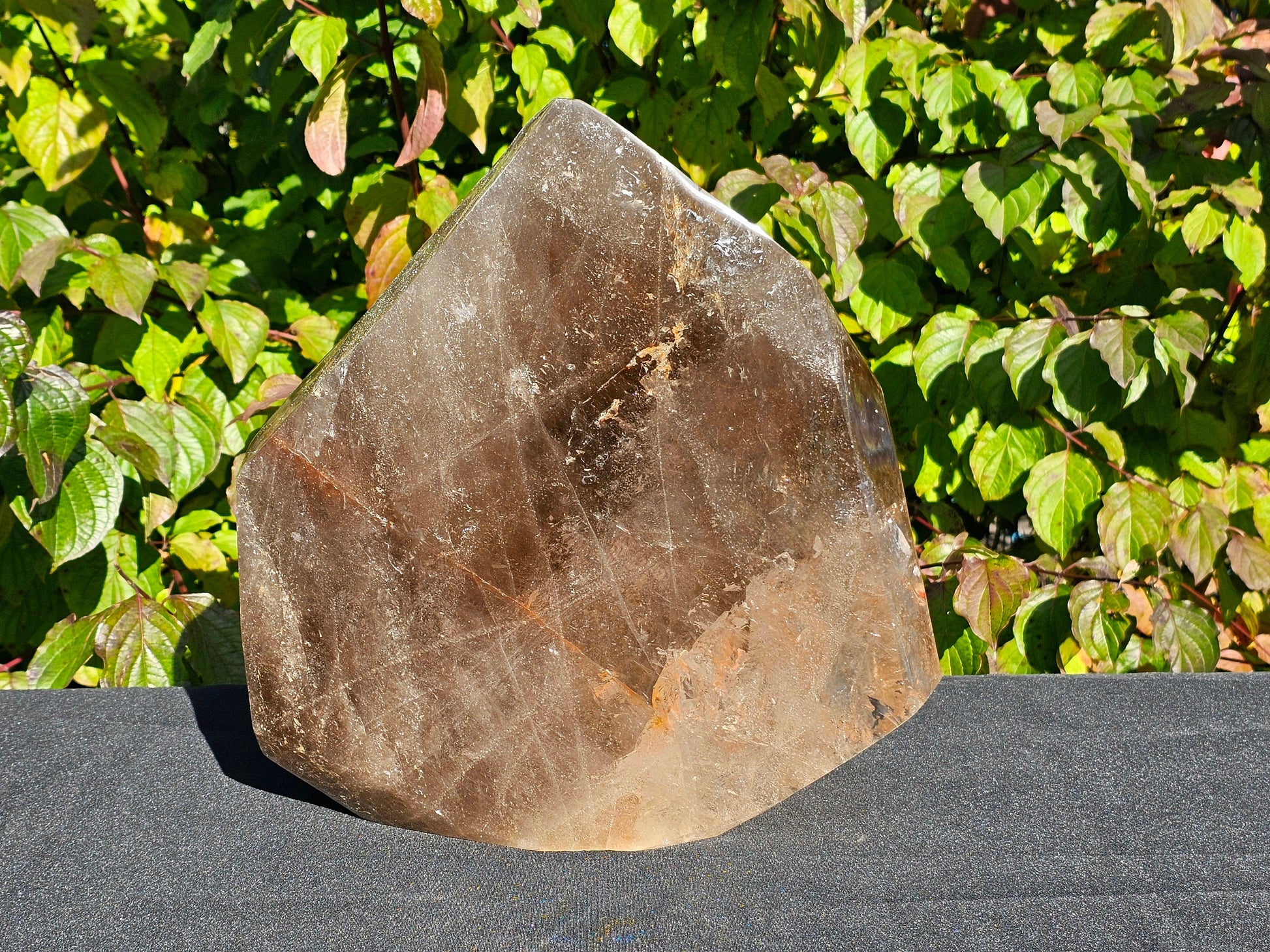 Very Large, Smoky Quartz Crystal Freeform, hand worked and polished from Madagascar