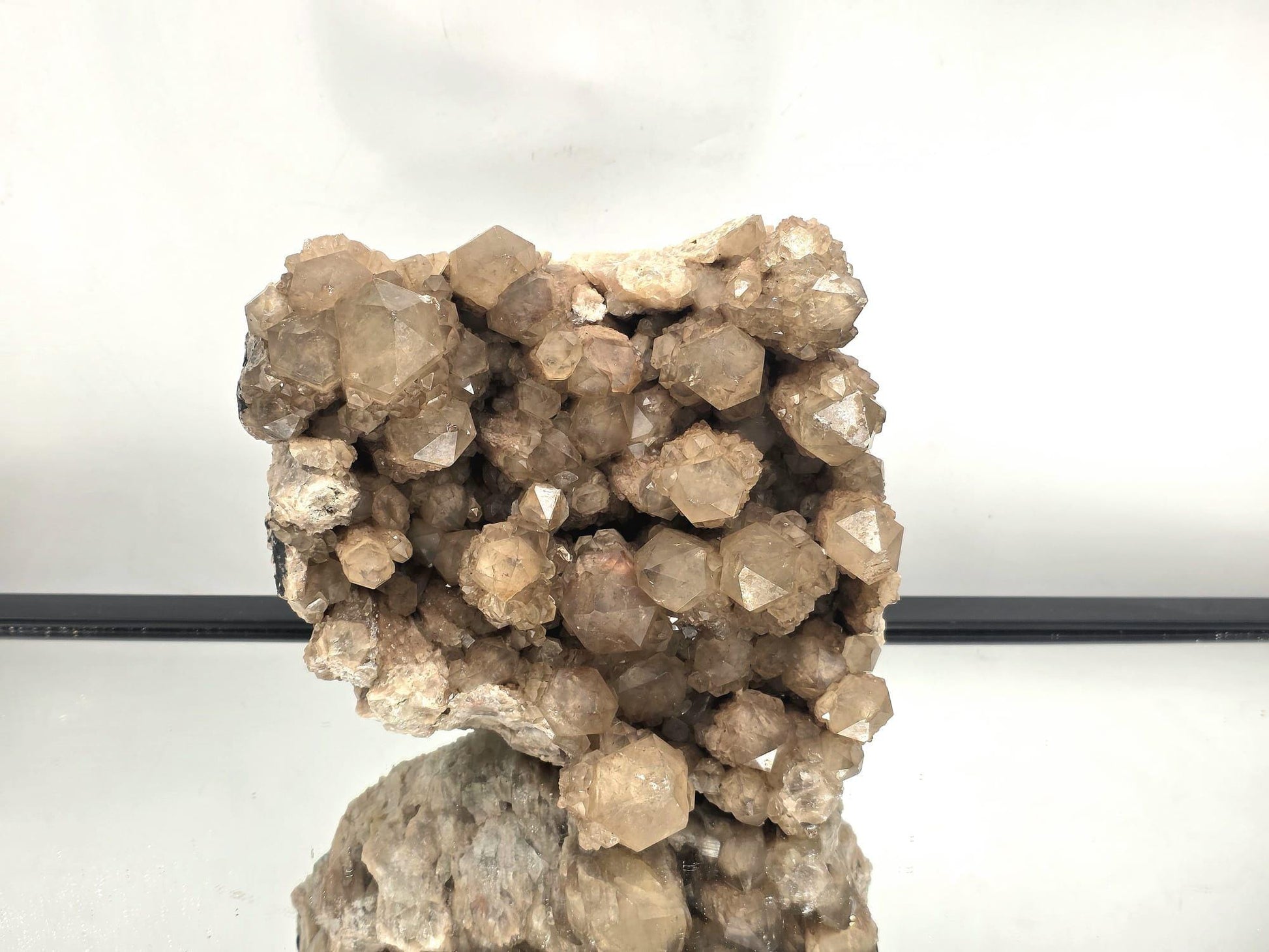 Large Kundalini natural citrine crystal cluster with golden points