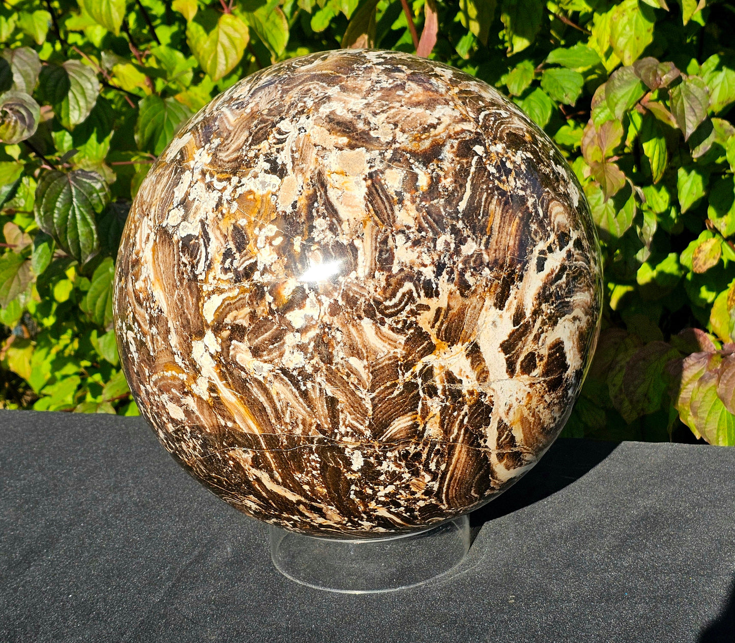 XL black opal crystal sphere