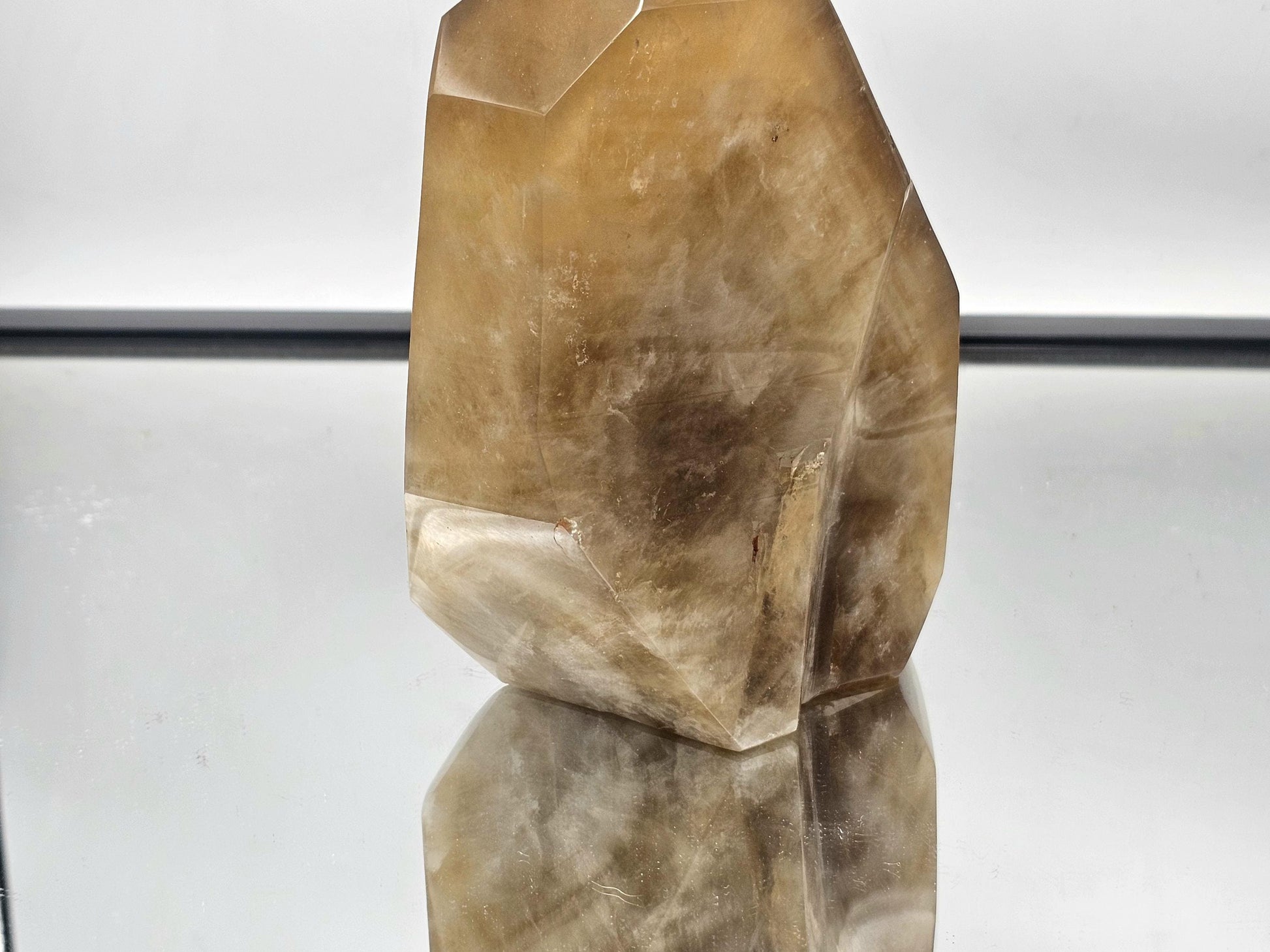 XL Golden Citrine crystal prism, hand-polished for collectors.
