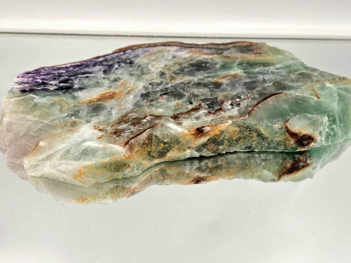 XL karge fluorite crystal slice 