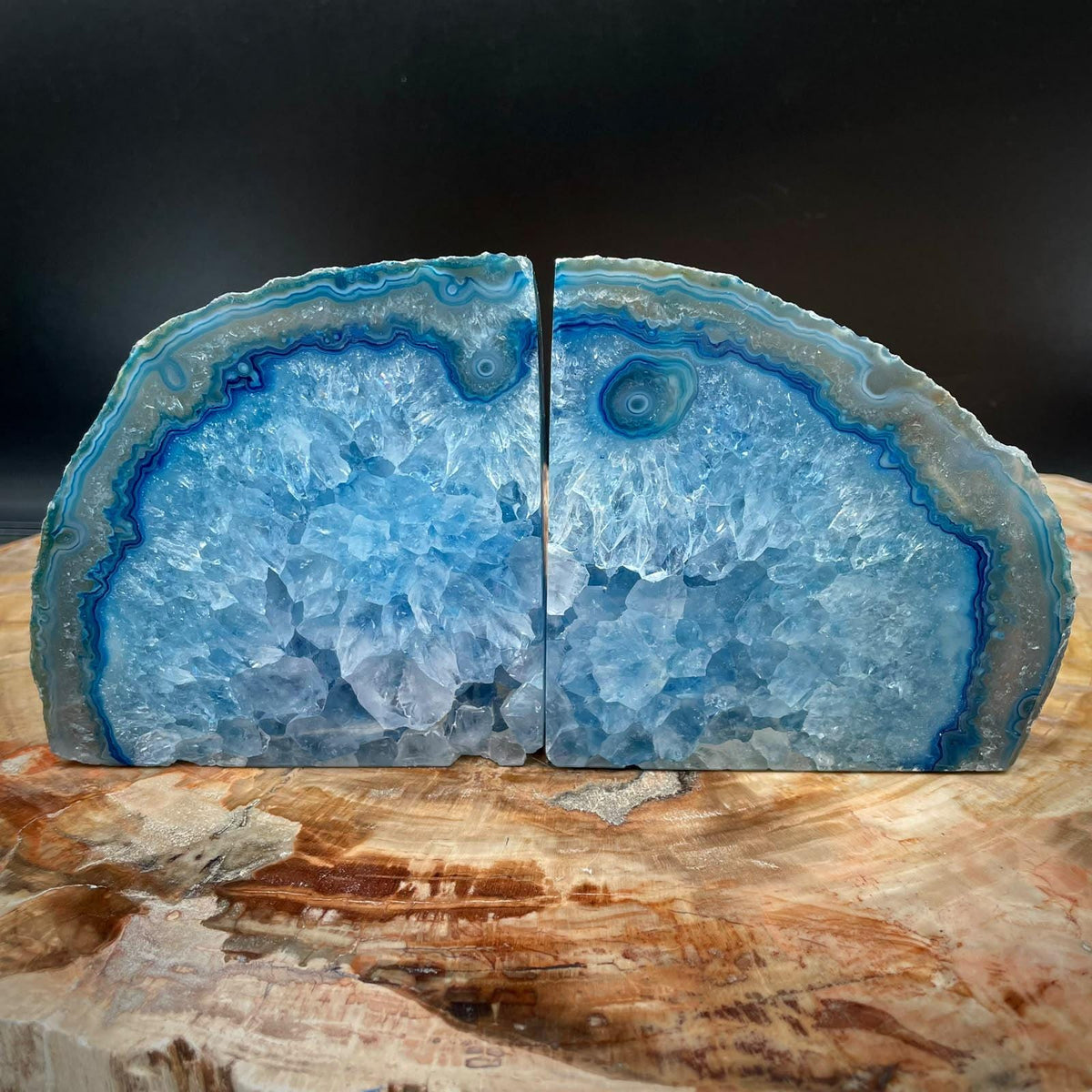 Natural Agate bookends for study decor
