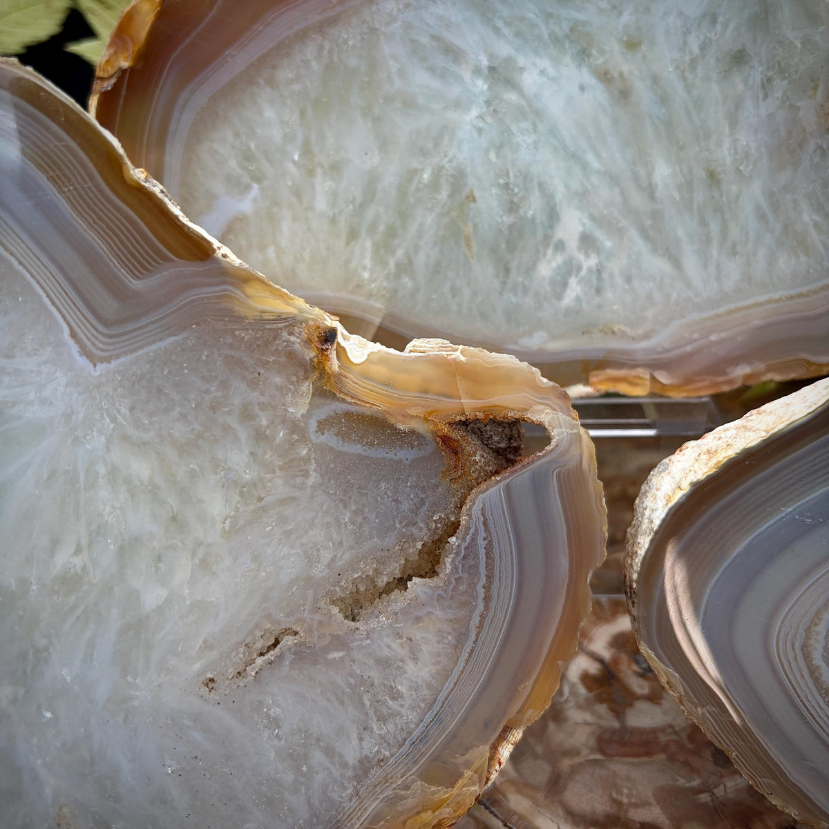 Natural Agate mineral trio for contemporary interiors