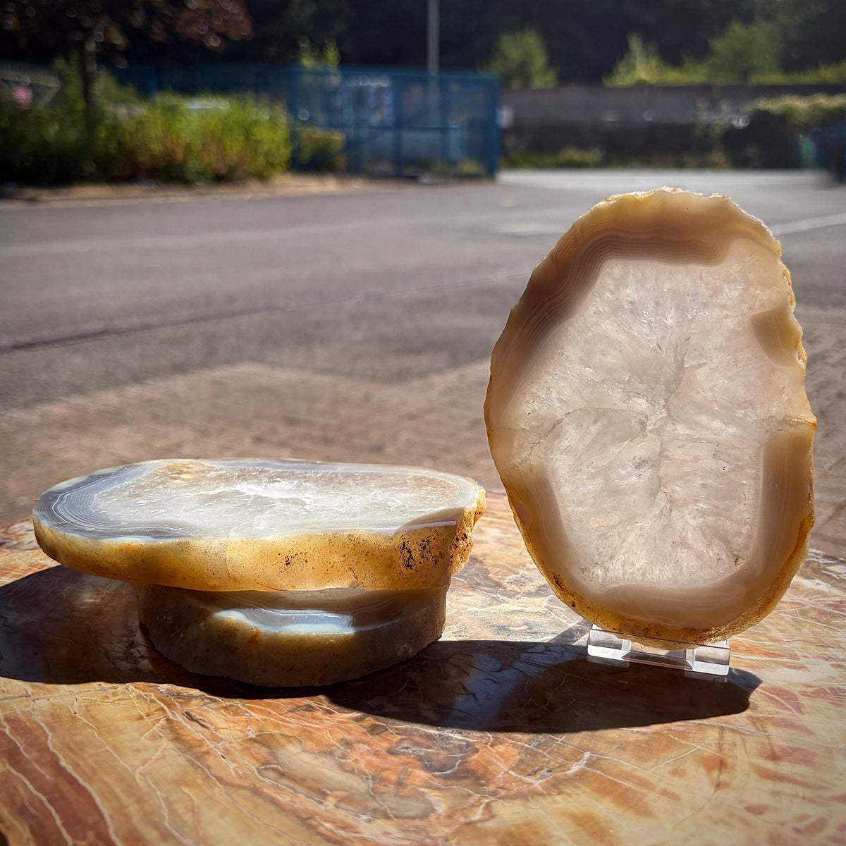 Statement Agate trio weighing 1.4kg in total