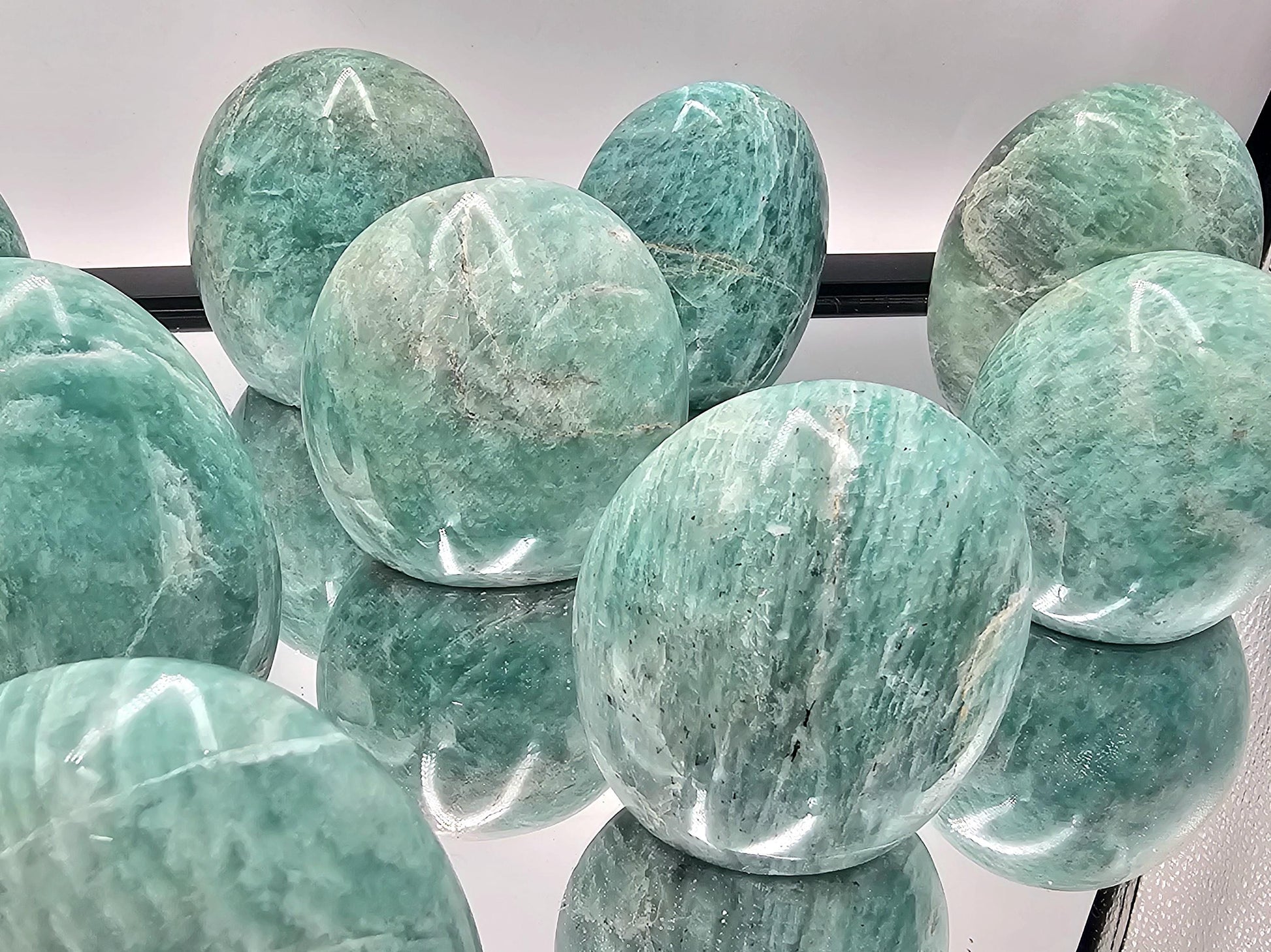 Amazonite Crystal Freeform with vibrant color, hand-polished from Madagascar.