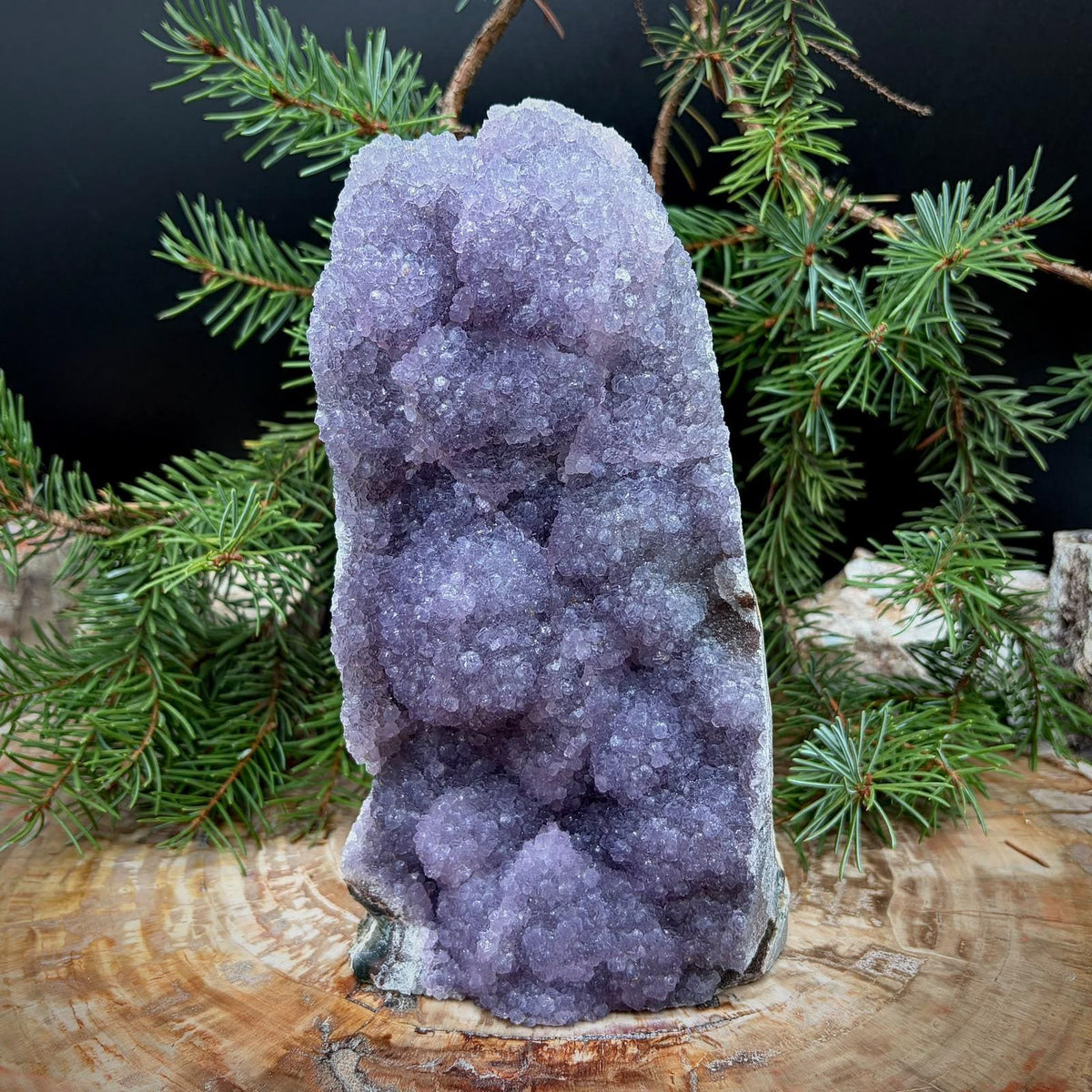 Natural Amethyst crystal cut base from Brazil