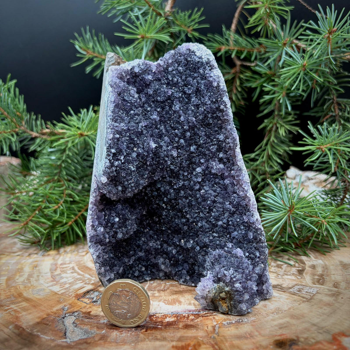 Natural Amethyst crystal with cut base