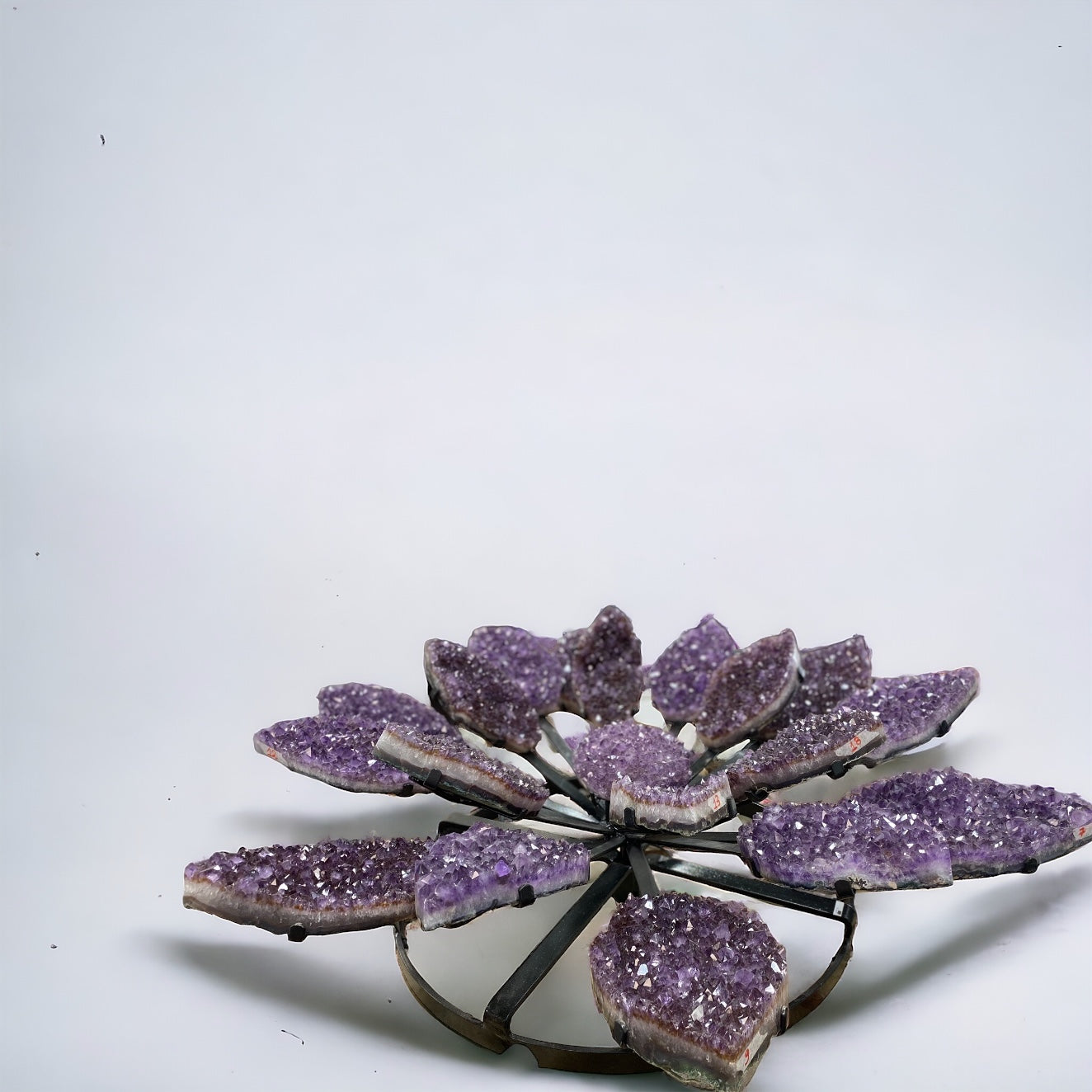 Amethyst flower crystal light, ideal for luxury spa interiors