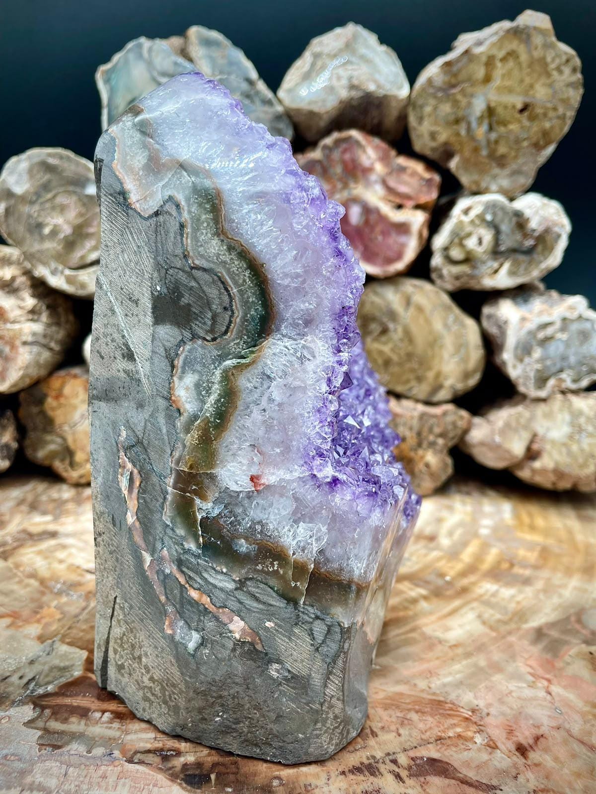 Natural Amethyst geode statement crystal for interior display