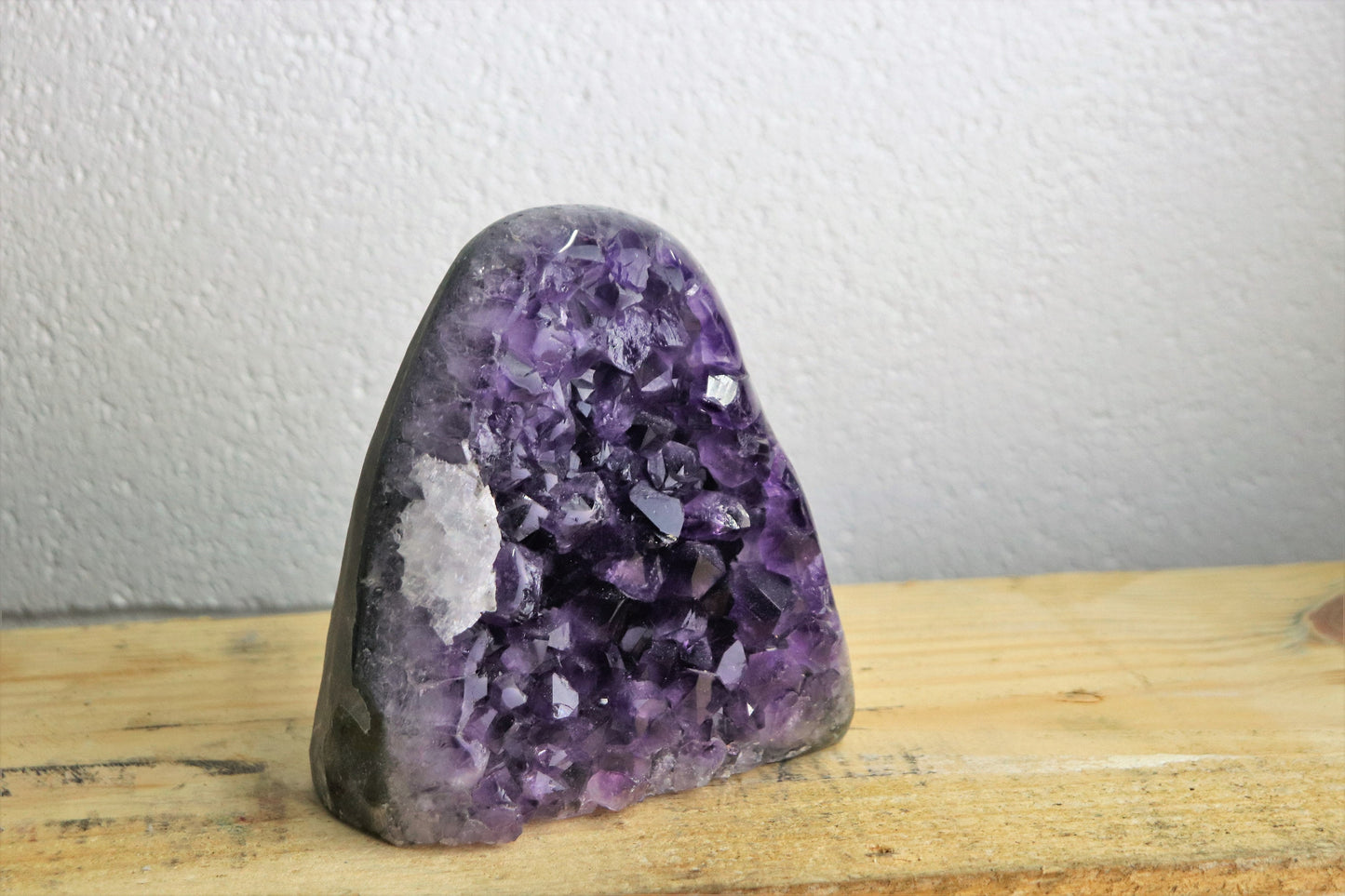 Polished base Amethyst display crystal for interiors