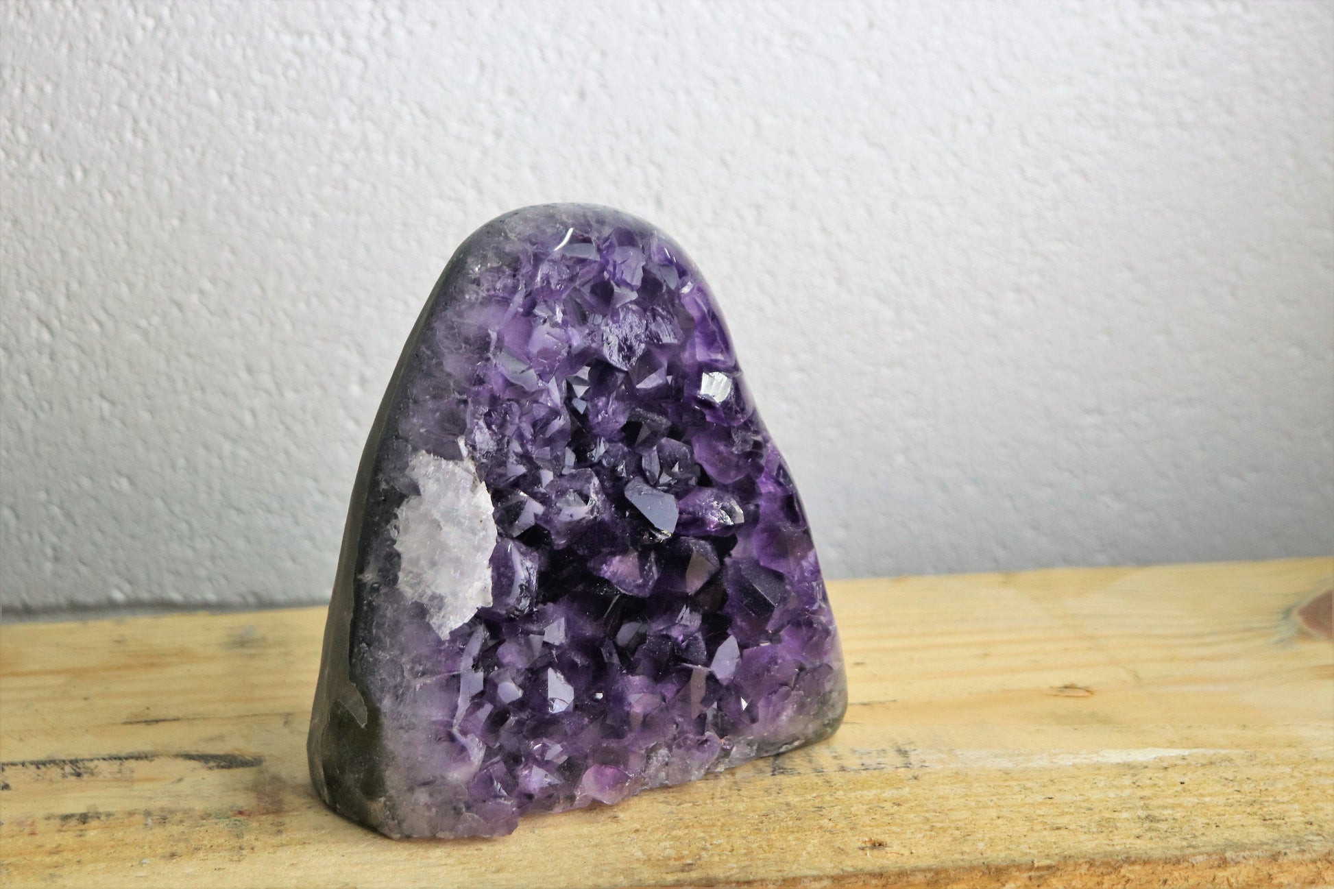 Polished base Amethyst display crystal for interiors
