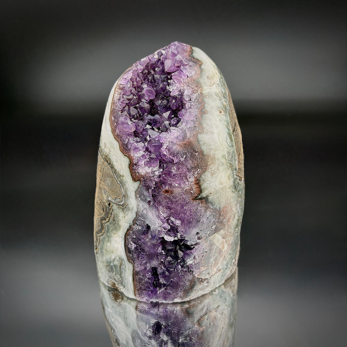 Natural Uruguayan Amethyst freeform for statement crystal décor.