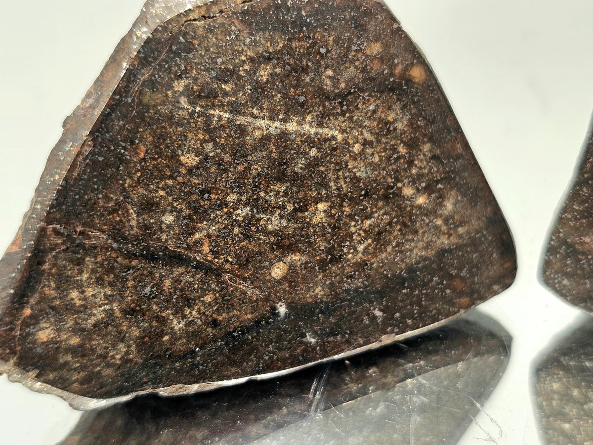 Meteor Crystal Riuver Chondrite Meteorite Pair – Cut & Polished – Distinction Crystals