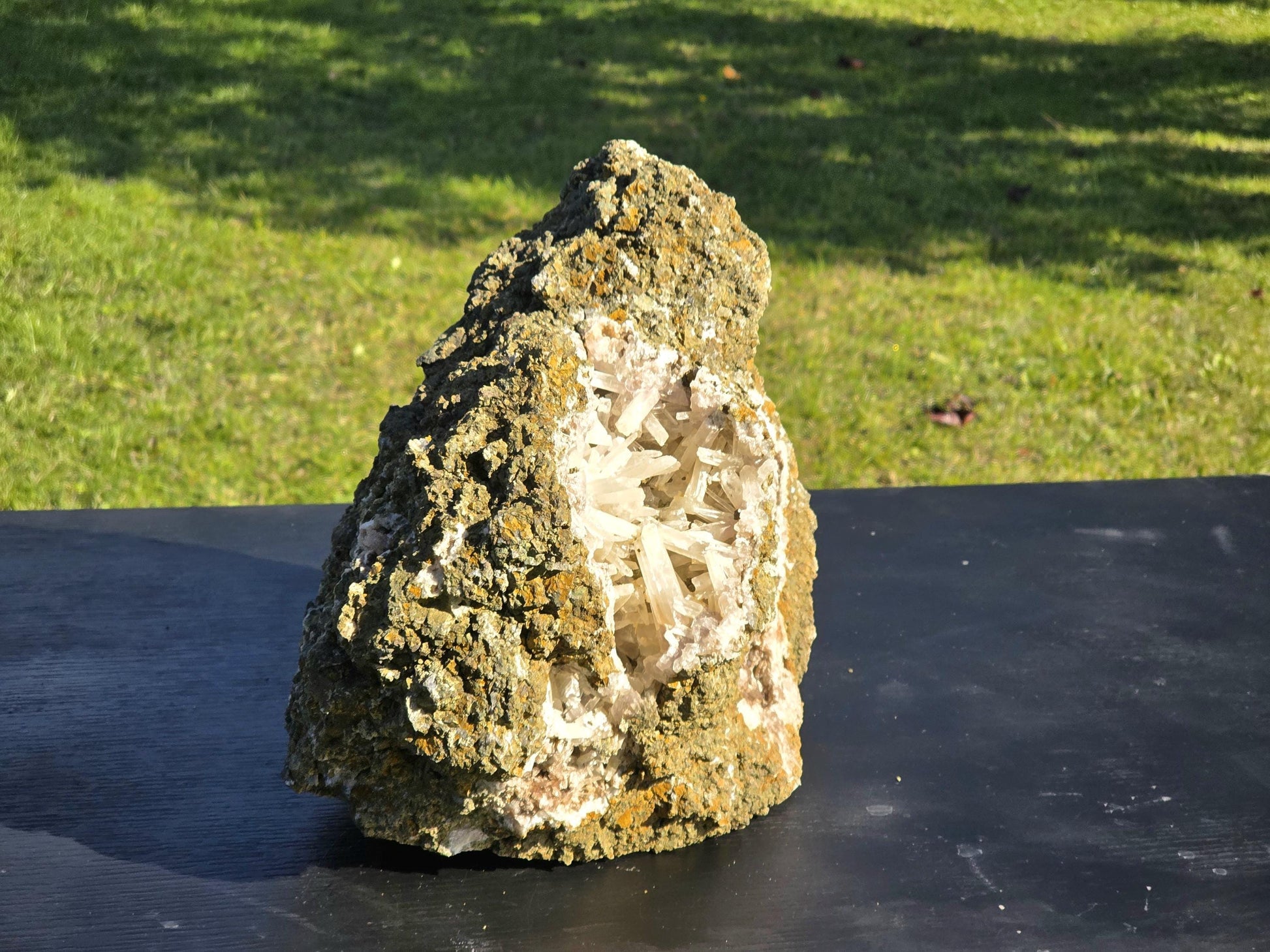 Elegant Aragonite geode ideal for luxury home or gallery décor.