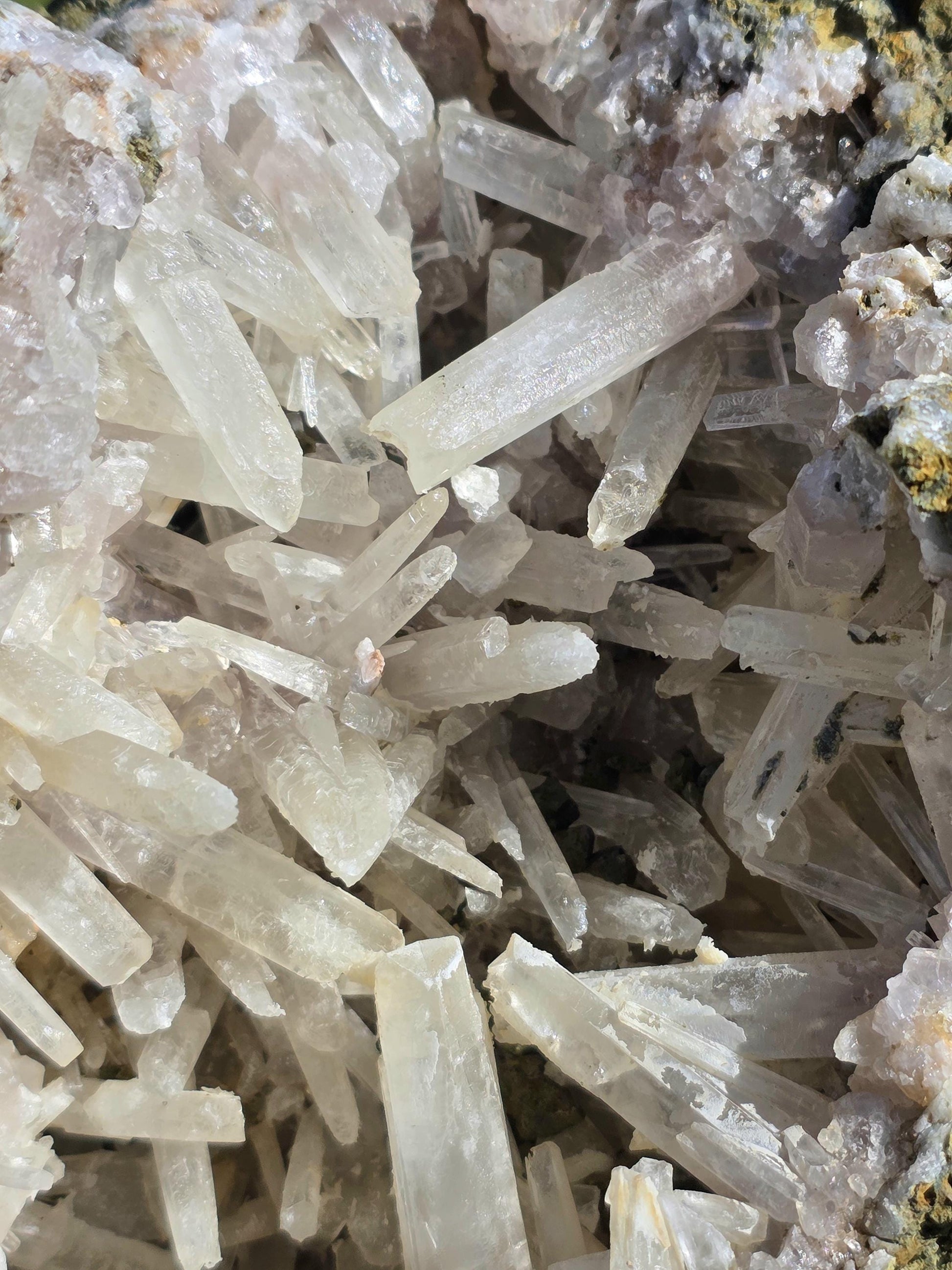 Natural Moroccan Aragonite geode with fine detail and unique mineral texture.