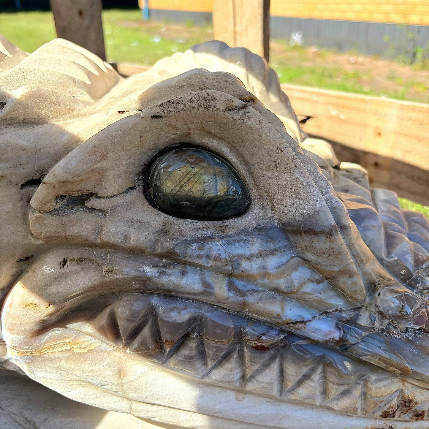 artisan agate animal carving crocodile