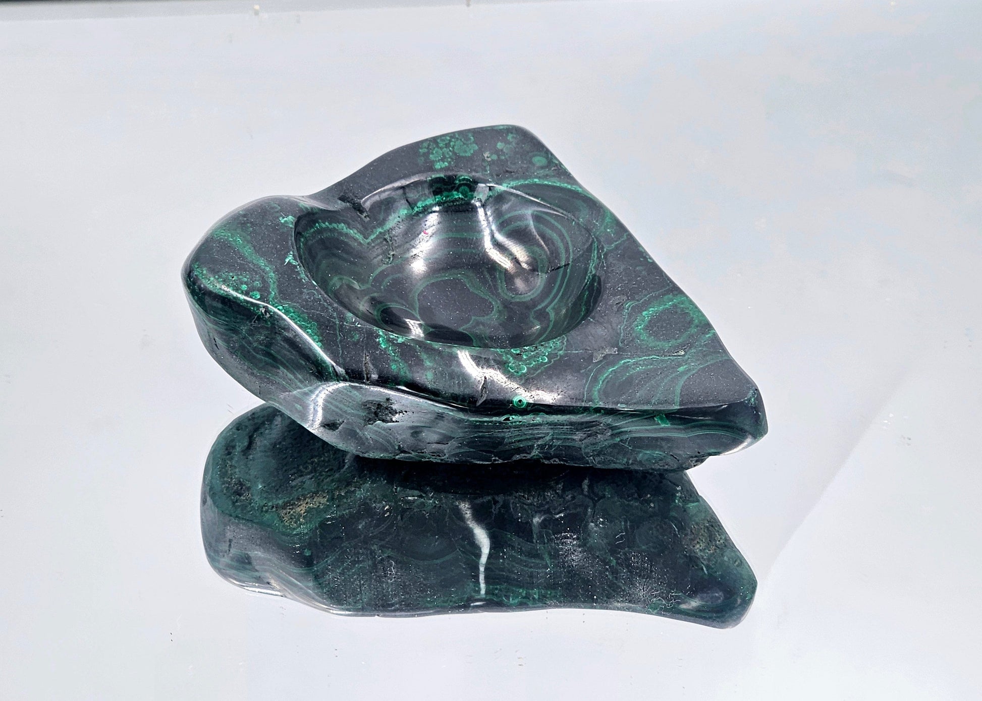 authentic small malachite crystal bowl