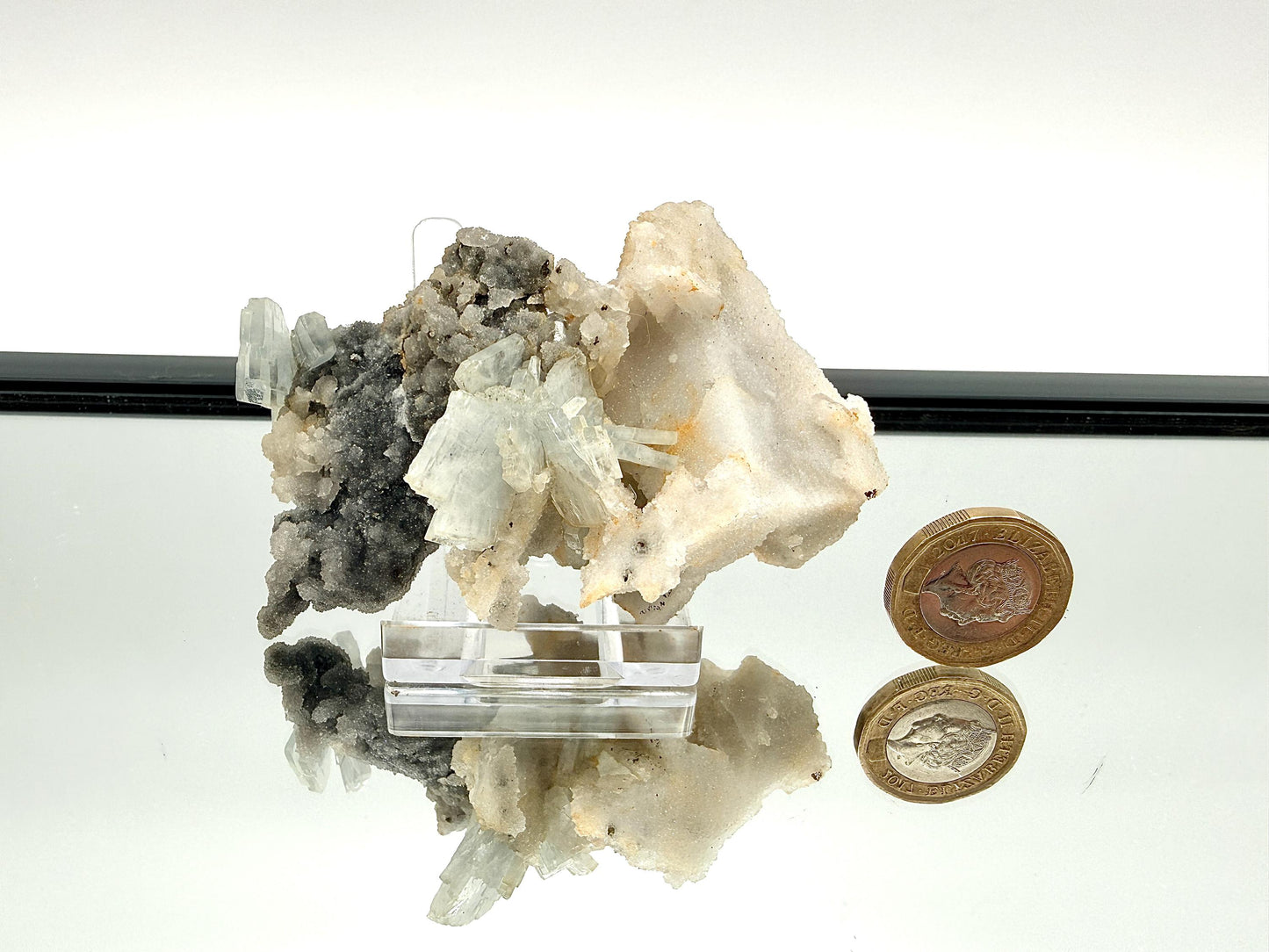 Rare blue baryte mineral collector specimen
