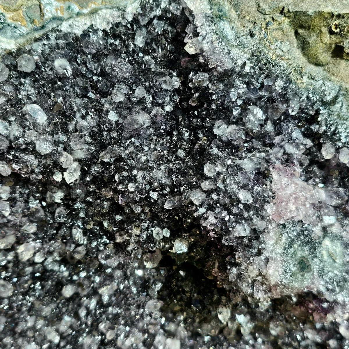 Black Amethyst crystal specimen on its original natural matrix