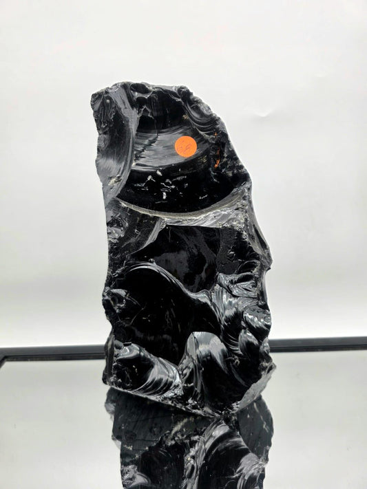 natural black obsidian crystal statement home decor piece