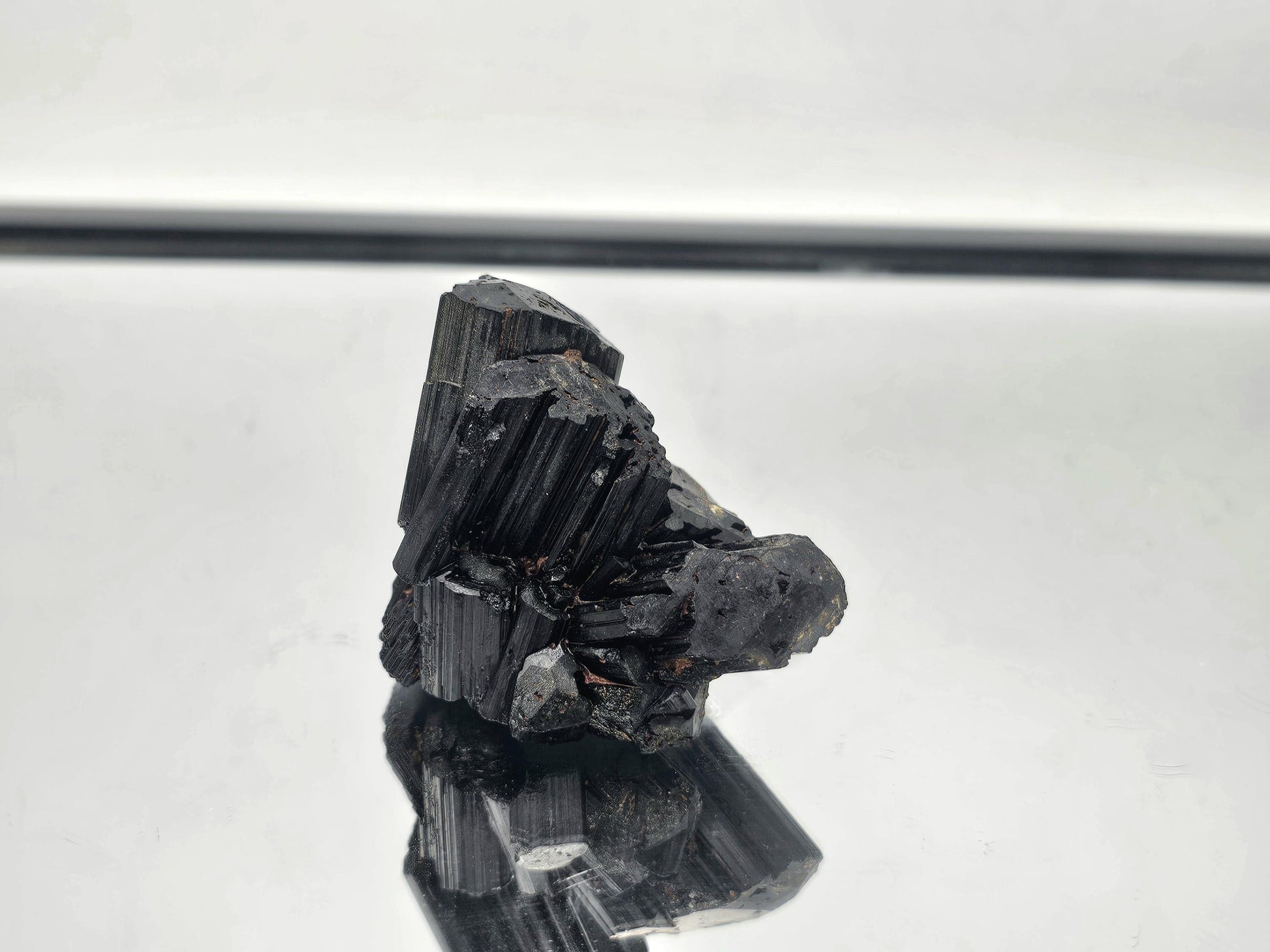 Luxury raw Black Tourmaline collector crystal with natural formation,