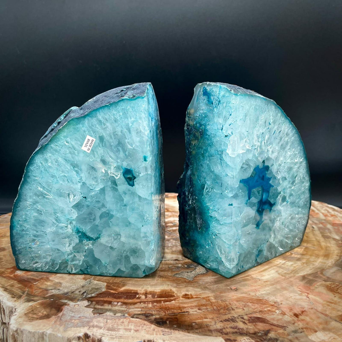 Blue Agate bookends for book lovers