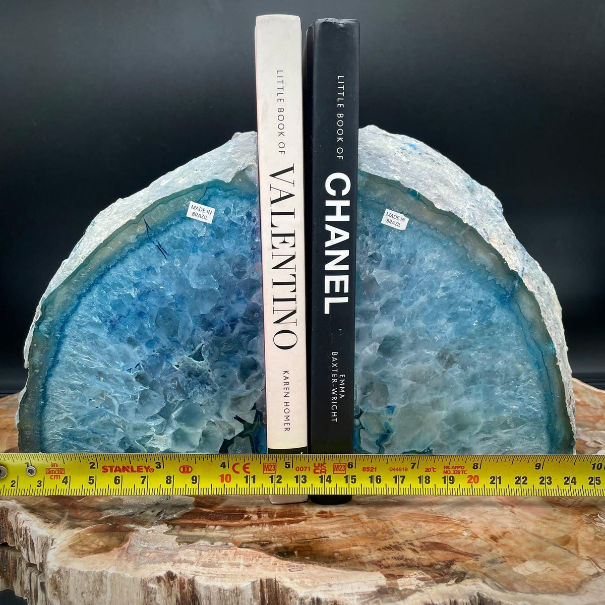 Blue Agate bookends as a housewarming gift