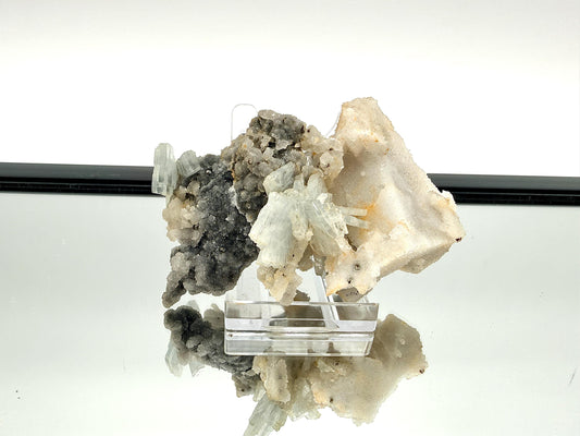 Blue baryte crystal with galena quartz and pyrite specimen