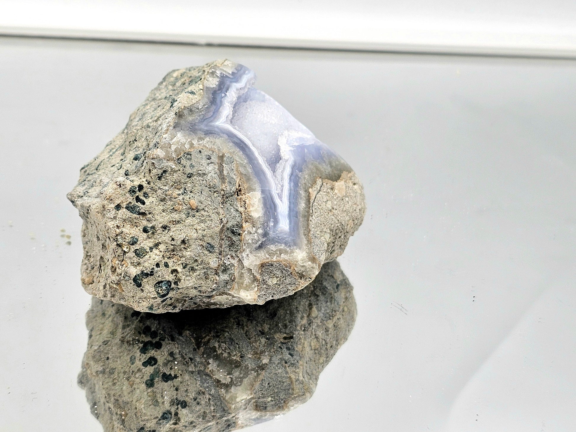  blue lace agate crystal geode
