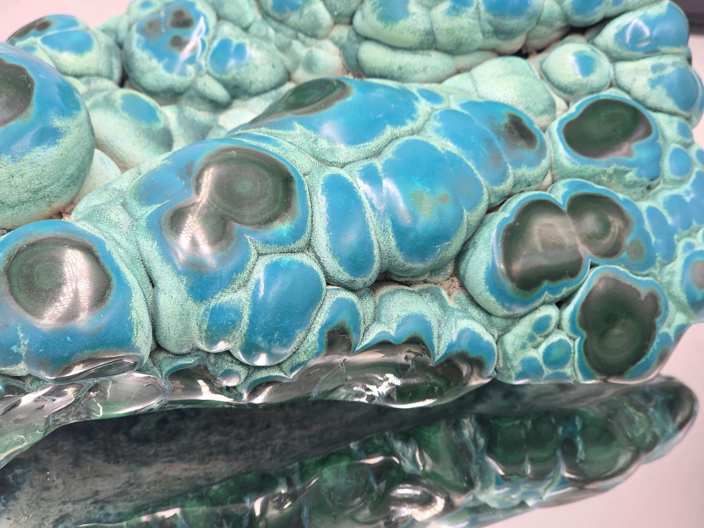Polished finish of Malachite Chrysocolla Bohydrional crystal