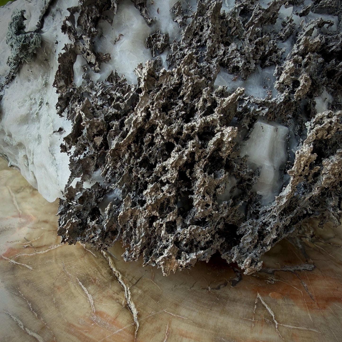 Native Silver mineral specimen from the Bou Azzer district of Morocco