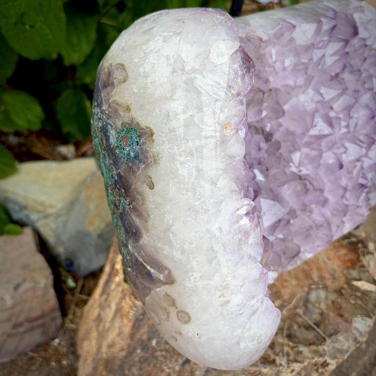Brazilian purple Amethyst crystal geode formation